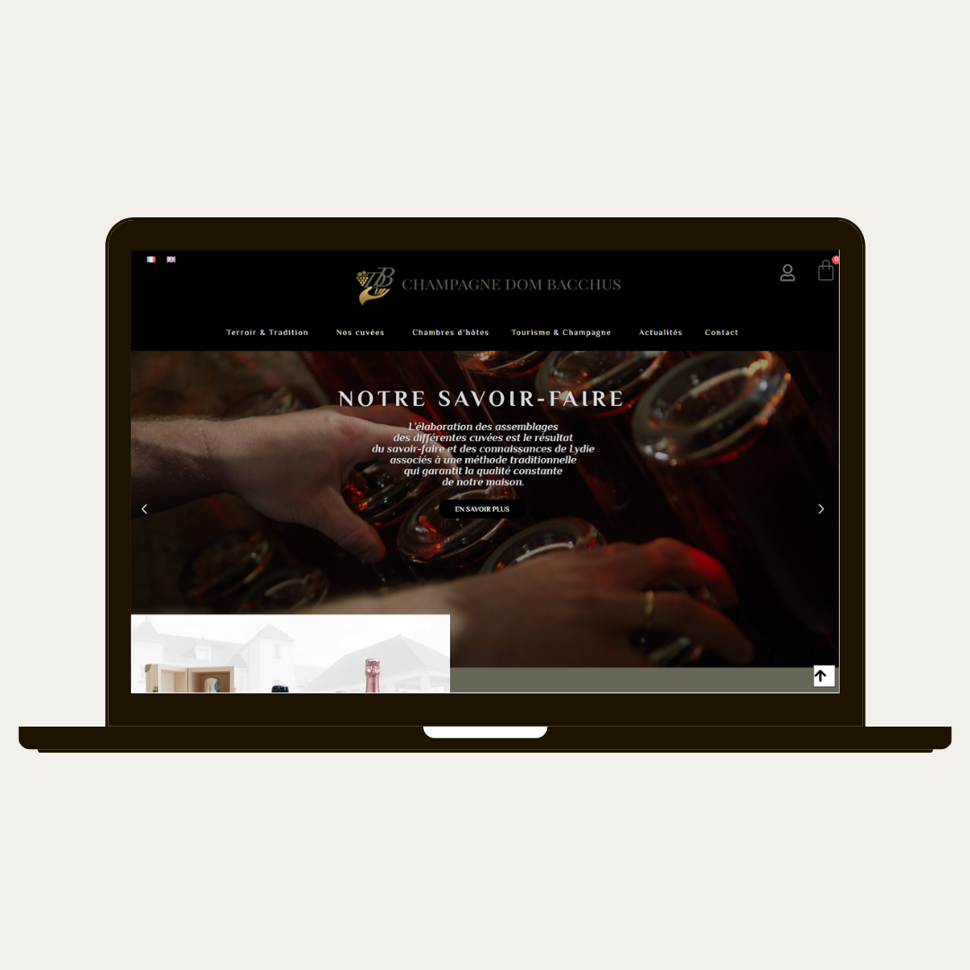 Site internet CHAMPAGNE DOM BACCHUS