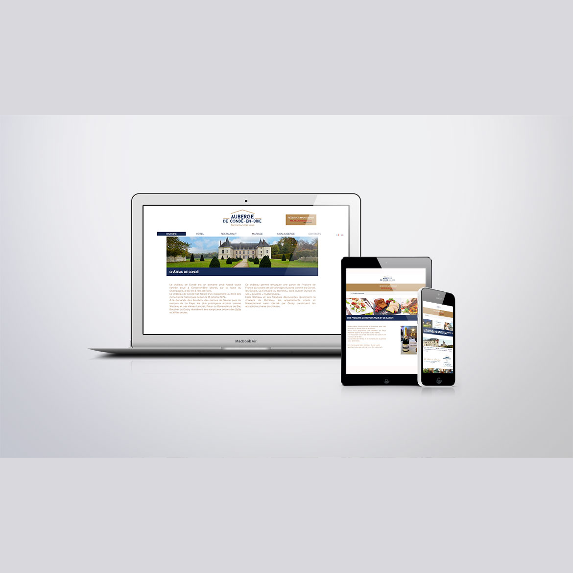 Site internet Auberge de Condé en Brie