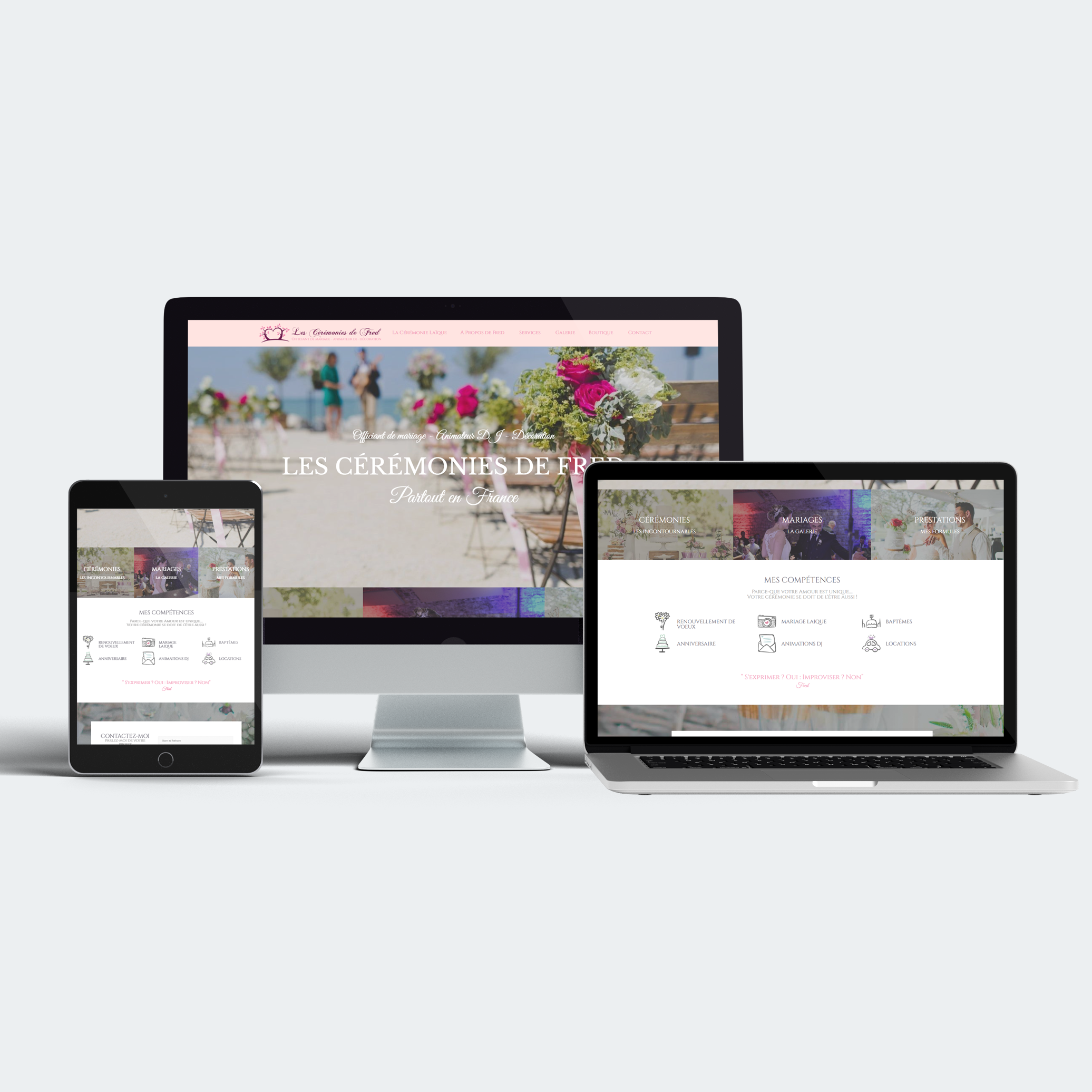 Création du site internet : Cérémonies de Fred