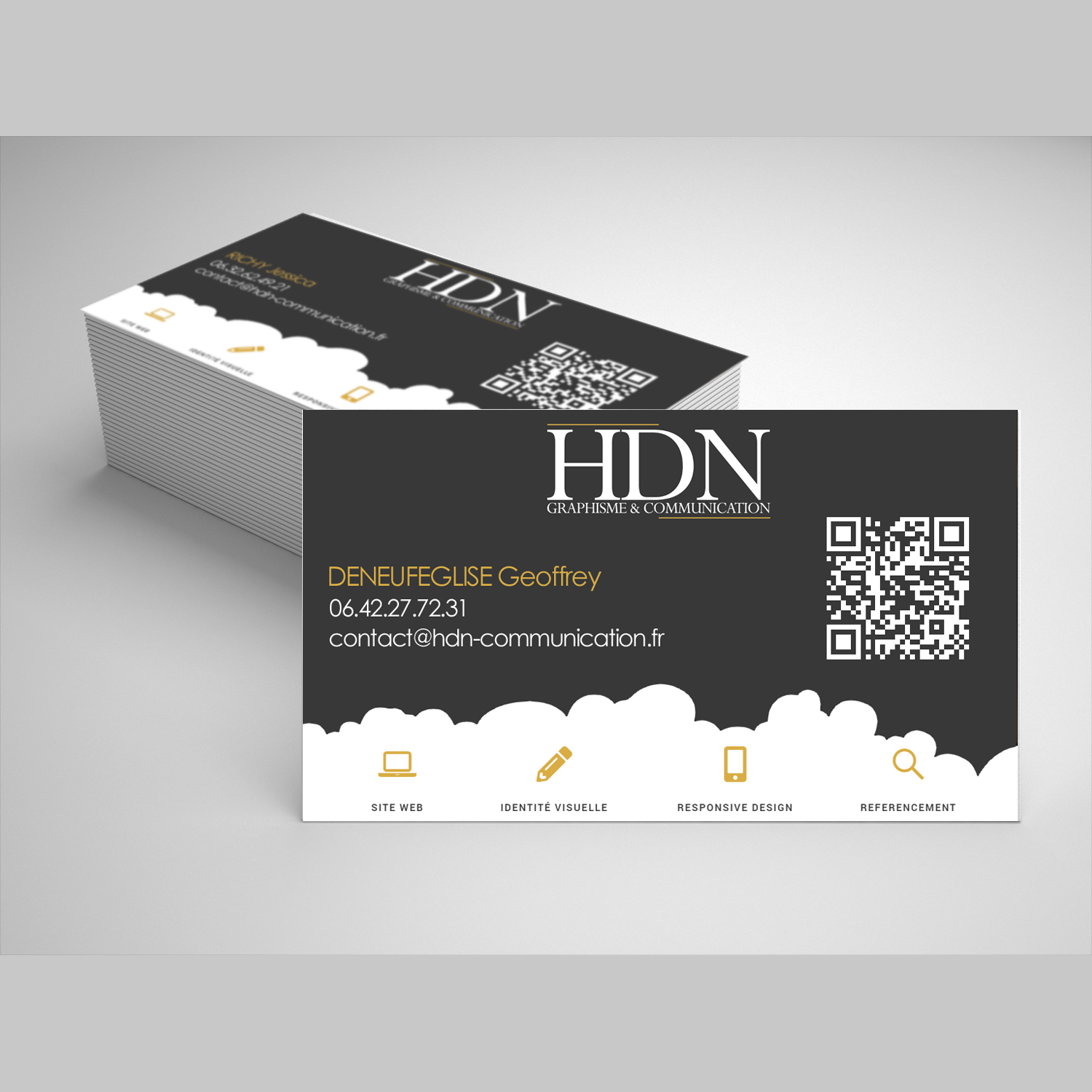 Réalisation des cartes de visite HDN Communication