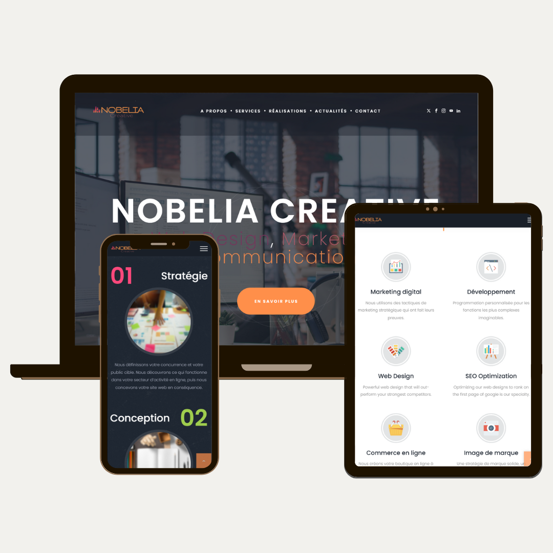 Réalisation du site Nobelia Creative