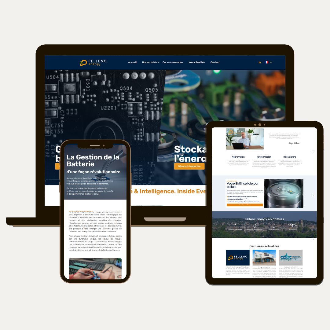 Réalisation du site Pellenc Energy